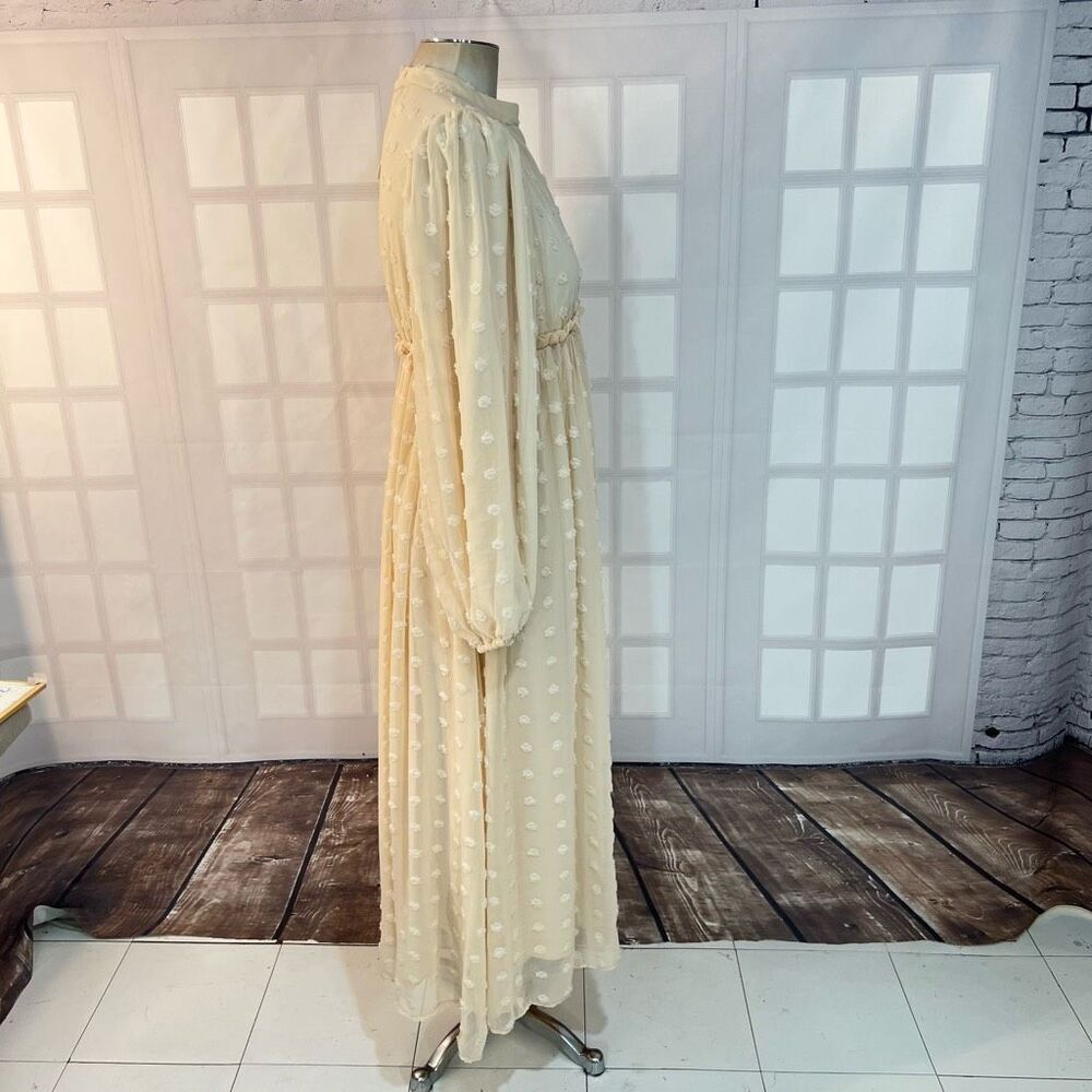 Bliss Hijab NWT ivory EVA MAXI DRESS - EMBOSSED DOTS size 40 or large - Picture 7 of 13